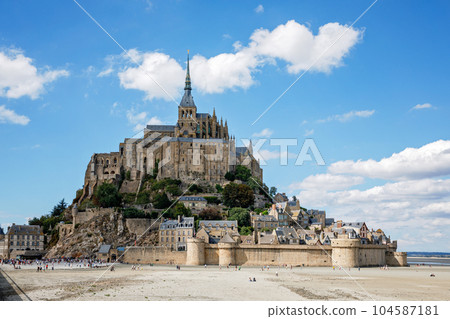 Panorama of Mont Saint Michele abbey in a beautiful summer day, France Panorama of Mont Saint Michele abbey in a beautiful summer day, France 104587181