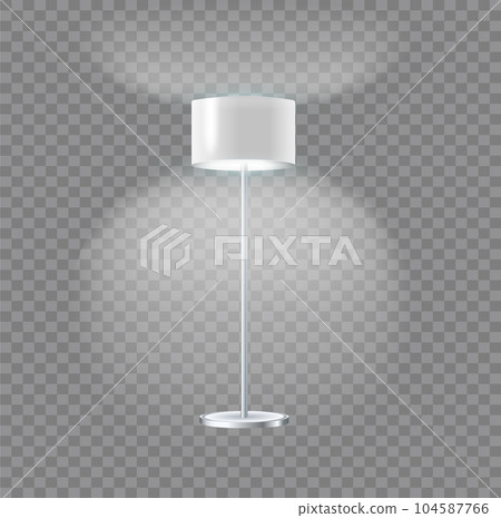 Realistic floor lamp. modern electric torchere with light isolated on transparent background. illustration light furniture set for illumination interior. Vector Realistic floor lamp. modern electric torchere with light isolated on transparent background. illustration light furniture set for illumination interior. Vector 104587766