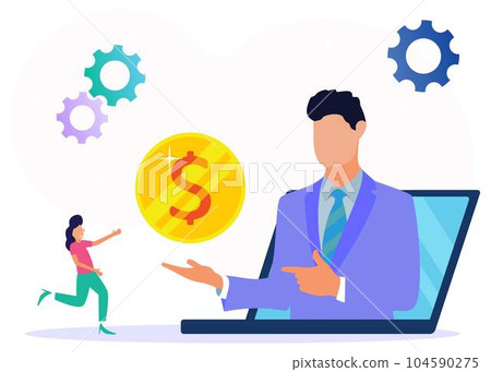 Illustration vector graphic cartoon character of business online 104590275