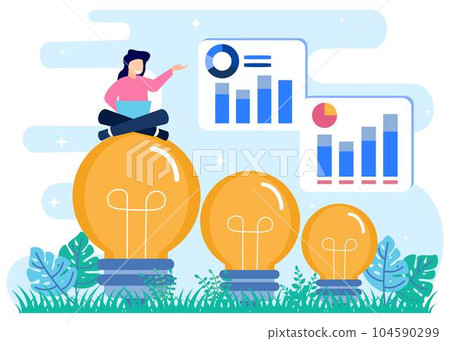 Illustration vector graphic cartoon character of business idea 104590299