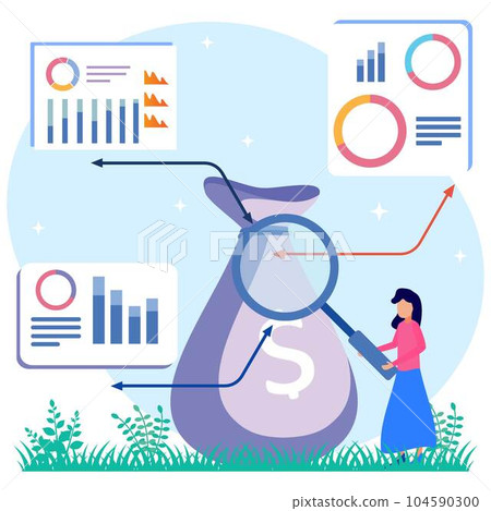 Illustration vector graphic cartoon character of business profit Illustration vector graphic cartoon character of business profit 104590300