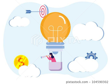 Illustration vector graphic cartoon character of business start up Illustration vector graphic cartoon character of business start up 104590302