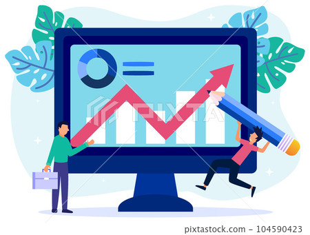 Illustration vector graphic cartoon character of business analysis 104590423