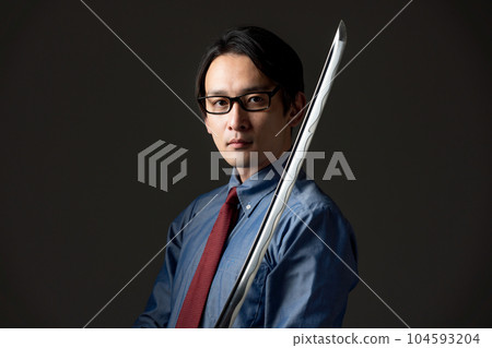 Japanese swords and businessmen Japanese swords and businessmen 104593204