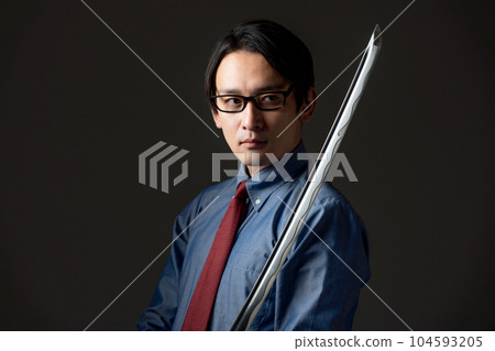 Japanese swords and businessmen Japanese swords and businessmen 104593205