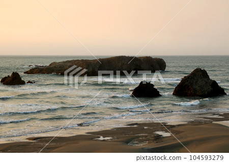 Beautiful nature on the coast of the Pacific Ocean in America. Beautiful nature on the coast of the Pacific Ocean in America. 104593279