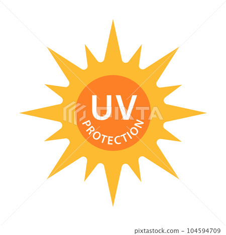 UV radiation icon vector solar ultraviolet light symbol for graphic design, logo, website, social media, mobile app, UI illustration. 104594709
