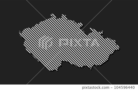 Abstract map Czech, parallel grey lines 104596440