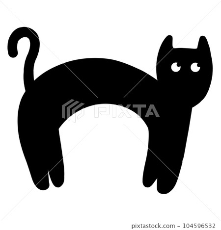 black cat silhouette on white background 104596532