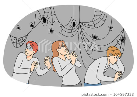 Anxious people scared of spiders 104597338