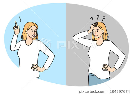 Woman thinking and finding solution 104597674