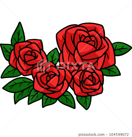 Floral Frame Cartoon Colored Clipart Illustration Floral Frame Cartoon Colored Clipart Illustration 104599072