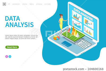Employees analyze statistical indicators, business data. Characters work with marketing research 104600168
