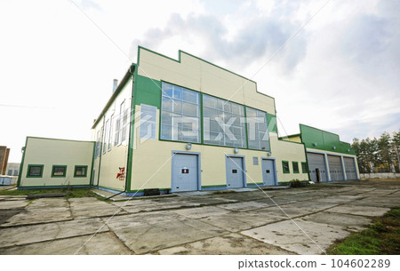 Biggest in Ukraine boiler-house using biofuel wood chips working. Slavutich, Ukraine 104602289