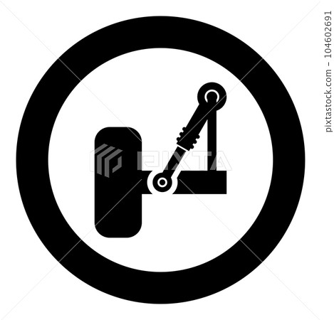 Suspension in the car icon in circle round black color vector illustration image solid outline style 104602691