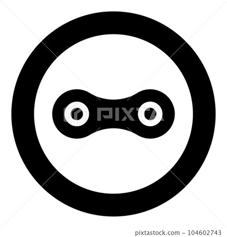 Bike chain link roller bicycle repair spare part motorcycle icon in circle round black color vector illustration image solid outline style 104602743