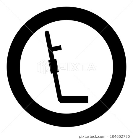 Metal detector treasure equipment search gold hunter discovery seeker handle device hunt sign underground icon in circle round black color vector illustration image solid outline style 104602750