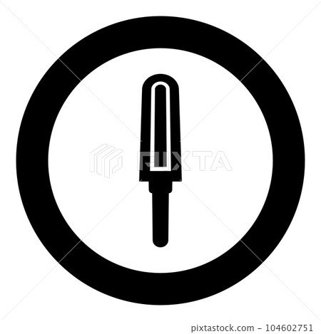 Hand metal detector held personal airport security concept scanner icon in circle round black color vector illustration image solid outline style 104602751