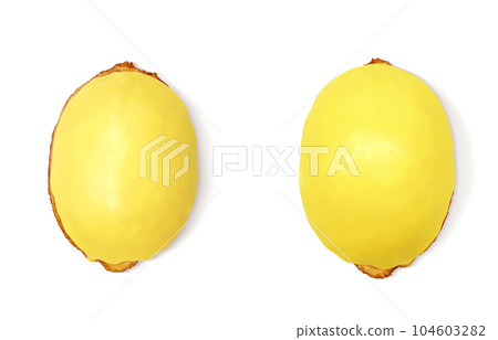 Lemon cake illustration real 104603282