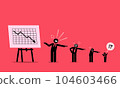 Corporate boss and worker blaming one another down the hierarchy for poor business financial performance. Vector illustration concept depicts blame, irresponsible, pointing finger, and company abuse. 104603466
