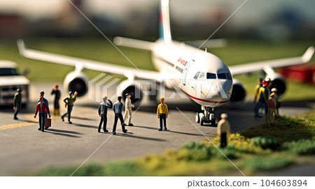 people boarding an airplane 104603894