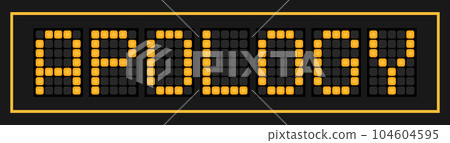Orange color led banner in word apology on black background Orange color led banner in word apology on black background 104604595