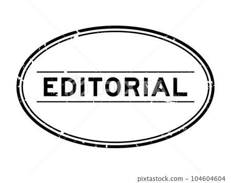 Grunge black editorial word oval rubber stamp in white background 104604604