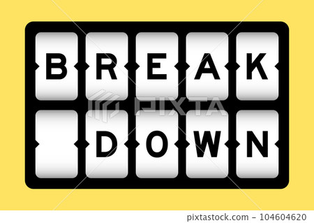 Black color in word break down on slot banner with yellow color background Black color in word break down on slot banner with yellow color background 104604620