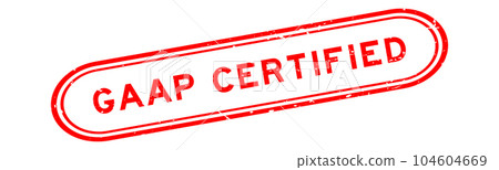 Grunge red GAAP (Abbreviation of Generally accepted accounting principles) certified word rubber seal stamp on white background 104604669