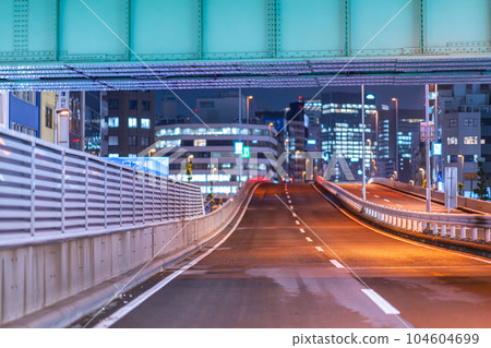 Shuto Expressway Junction Afternoon Midnight Night Tokyo Parking Area Speed Road Street Lights Running Shuto Expressway Junction Afternoon Midnight Night Tokyo Parking Area Speed Road Street Lights Running 104604699