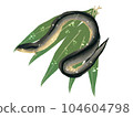 A Japanese-style illustration of an eel that can be used as a greeting card or menu illustration A Japanese-style illustration of an eel that can be used as a greeting card or menu illustration 104604798