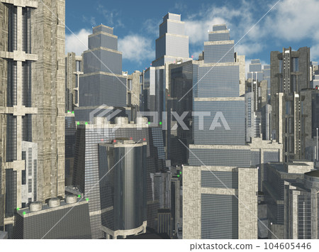 Big city with futuristic buildings 104605446