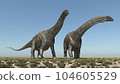 Dinosaur Diamantinasaurus in a landscape 104605529