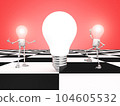 Two light bulb figures with a light bulb 104605532