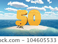 The number 50 on an island in the sea 104605533