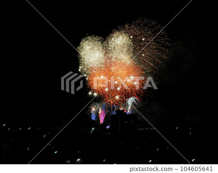 Peron fireworks display seen from JR Aioi Station Shinkansen platform 104605641