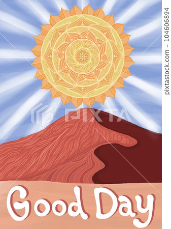 Sun and desert that make you feel bright and positive 104606894