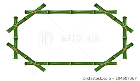 Decorative natural frame. Eco material bamboo border Decorative natural frame. Eco material bamboo border 104607367