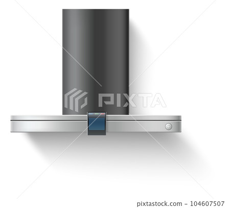 Kitchen range hood. Realistic shiny air extractor 104607507