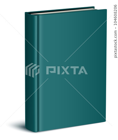 Standing green book mockup with blank spine and cover 104608206