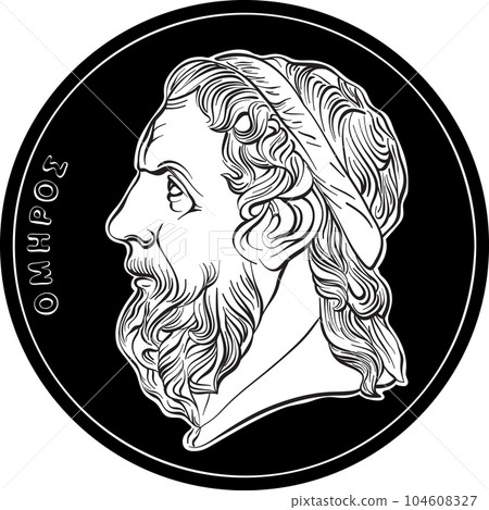 Greek gold coin 50 drachmas Homer Greek gold coin 50 drachmas Homer 104608327