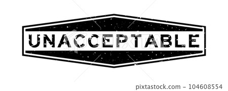 Grunge black unacceptable word hexagon rubber seal stamp on white background Grunge black unacceptable word hexagon rubber seal stamp on white background 104608554