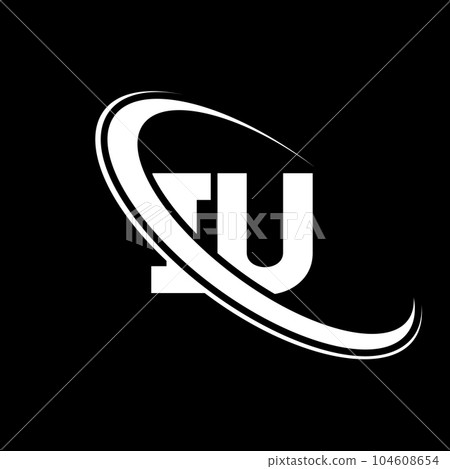 IU logo. I U design. White IU letter. IU/I U letter logo design. Initial letter IU linked circle uppercase monogram logo. 104608654