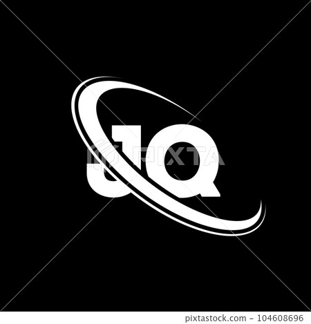 JQ logo. J Q design. White JQ letter. JQ/J Q letter logo design. Initial letter JQ linked circle uppercase monogram logo. 104608696
