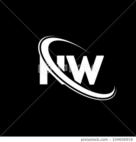 NW logo. N W design. White NW letter. NW/N W letter logo design. Initial letter NW linked circle uppercase monogram logo. 104608958