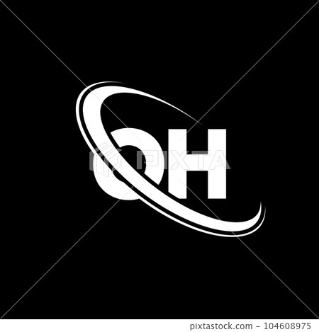 OH logo. O H design. White OH letter. OH/O H letter logo design. Initial letter OH linked circle uppercase monogram logo. OH logo. O H design. White OH letter. OH/O H letter logo design. Initial letter OH linked circle uppercase monogram logo. 104608975