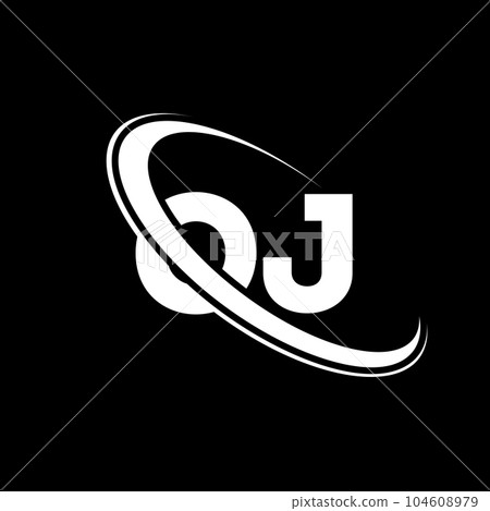 OJ logo. O J design. White OJ letter. OJ/O J letter logo design. Initial letter OJ linked circle uppercase monogram logo. 104608979