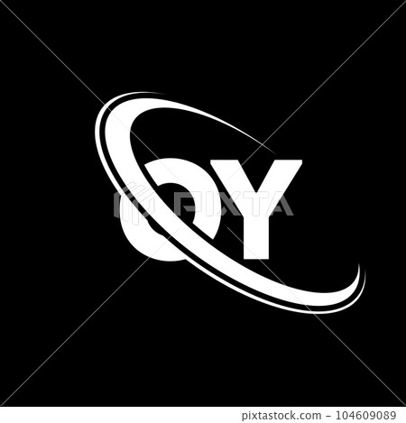 OY logo. O Y design. White OY letter. OY/O Y letter logo design. Initial letter OY linked circle uppercase monogram logo. 104609089