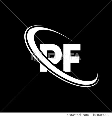 PF logo. P F design. White PF letter. PF/P F letter logo design. Initial letter PF linked circle uppercase monogram logo. PF logo. P F design. White PF letter. PF/P F letter logo design. Initial letter PF linked circle uppercase monogram logo. 104609099