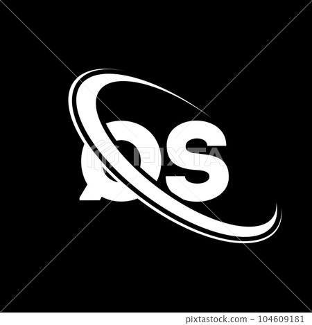 QS logo. Q S design. White QS letter. QS/Q S letter logo design. Initial letter QS linked circle uppercase monogram logo. 104609181